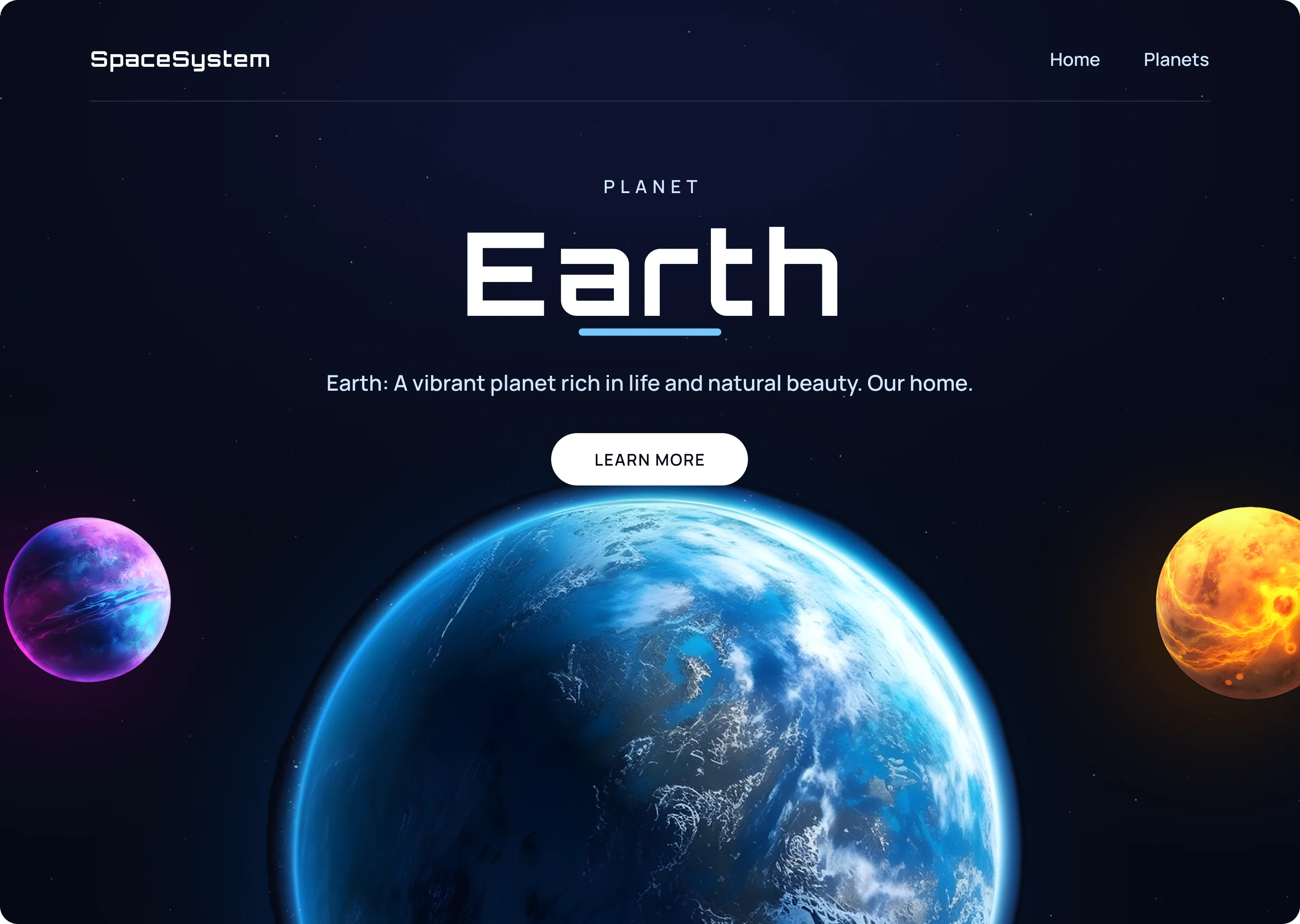 3D Solar System Planets Simulation architecture showcase
