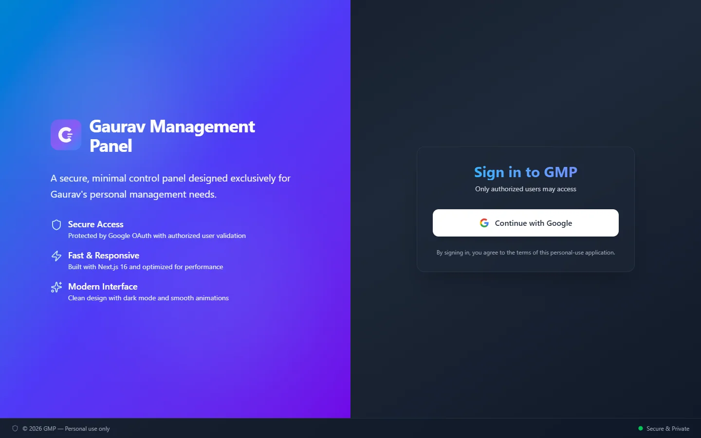 GMP — Enterprise Operations & Management Panel preview screenshot 2
