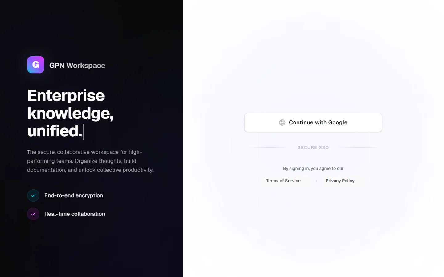 GPNotes — Real-Time Encrypted Knowledge Workspace preview screenshot 2