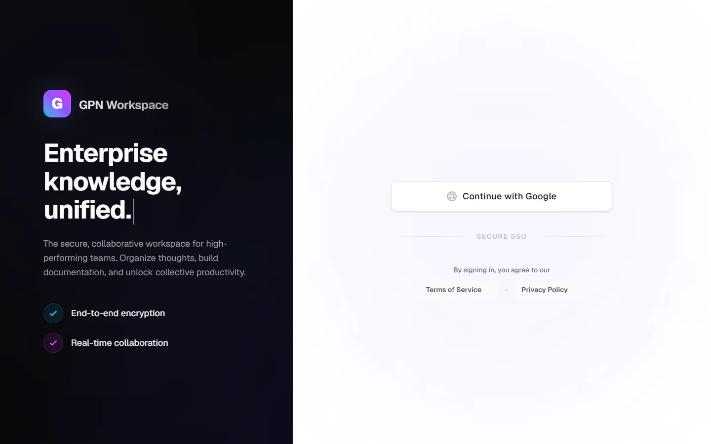 GPNotes — Real-Time Encrypted Knowledge Workspace preview screenshot 3